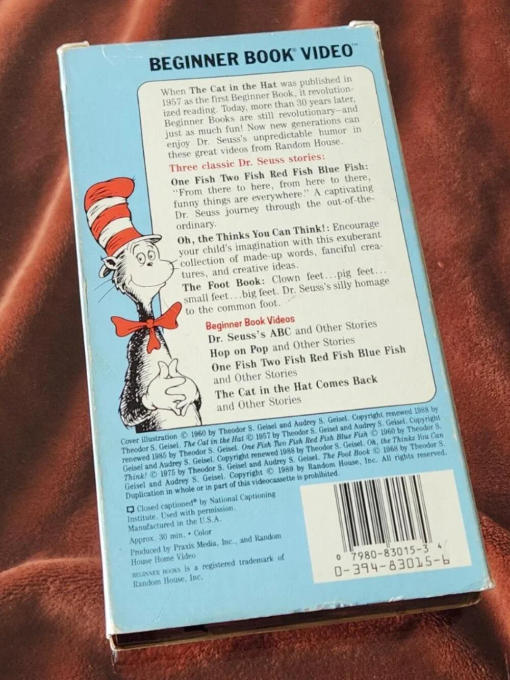 Dr. Seuss One Fish, Two Fish, Red Fish Blue Fish - VHS
